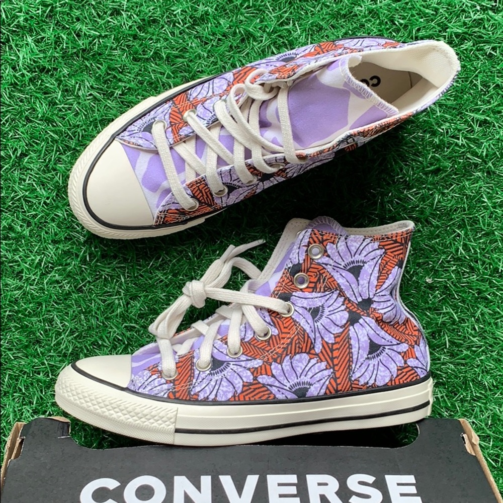 CONVERSE CTAS HI EGRET/ORANGE/LIGHT BLUE WMNS - Picture 12 of 16